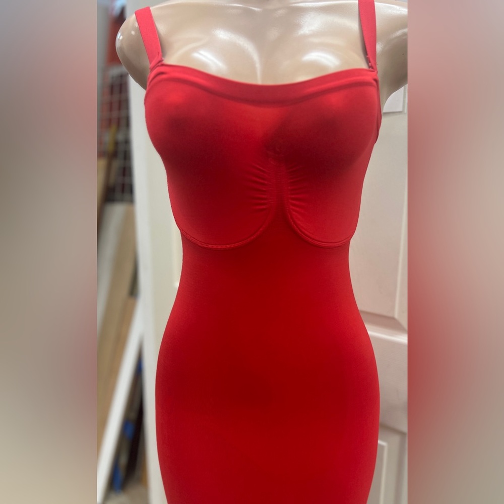 Wander Red Shapewear Bodysuit with Molded Cups